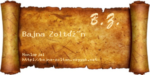 Bajna Zoltán névjegykártya